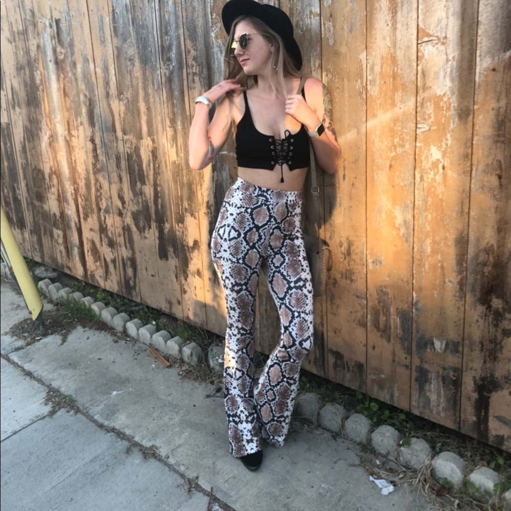 Snake flare pants